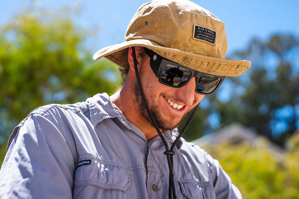 Rambler Matte Black Frame with Grey Lens – Polarised Safety Glasses