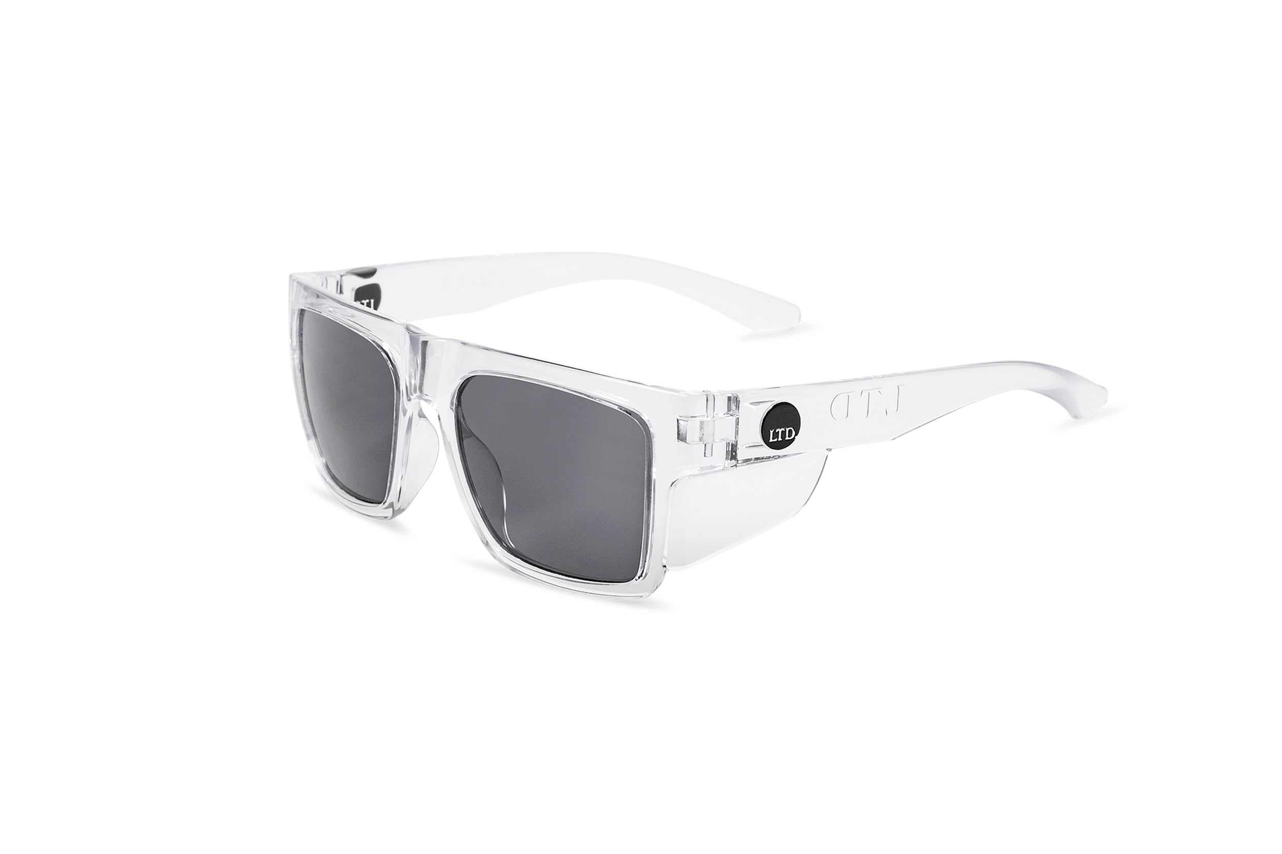 Rambler Clear Gloss Frame with Grey Lens – Safety Glasses