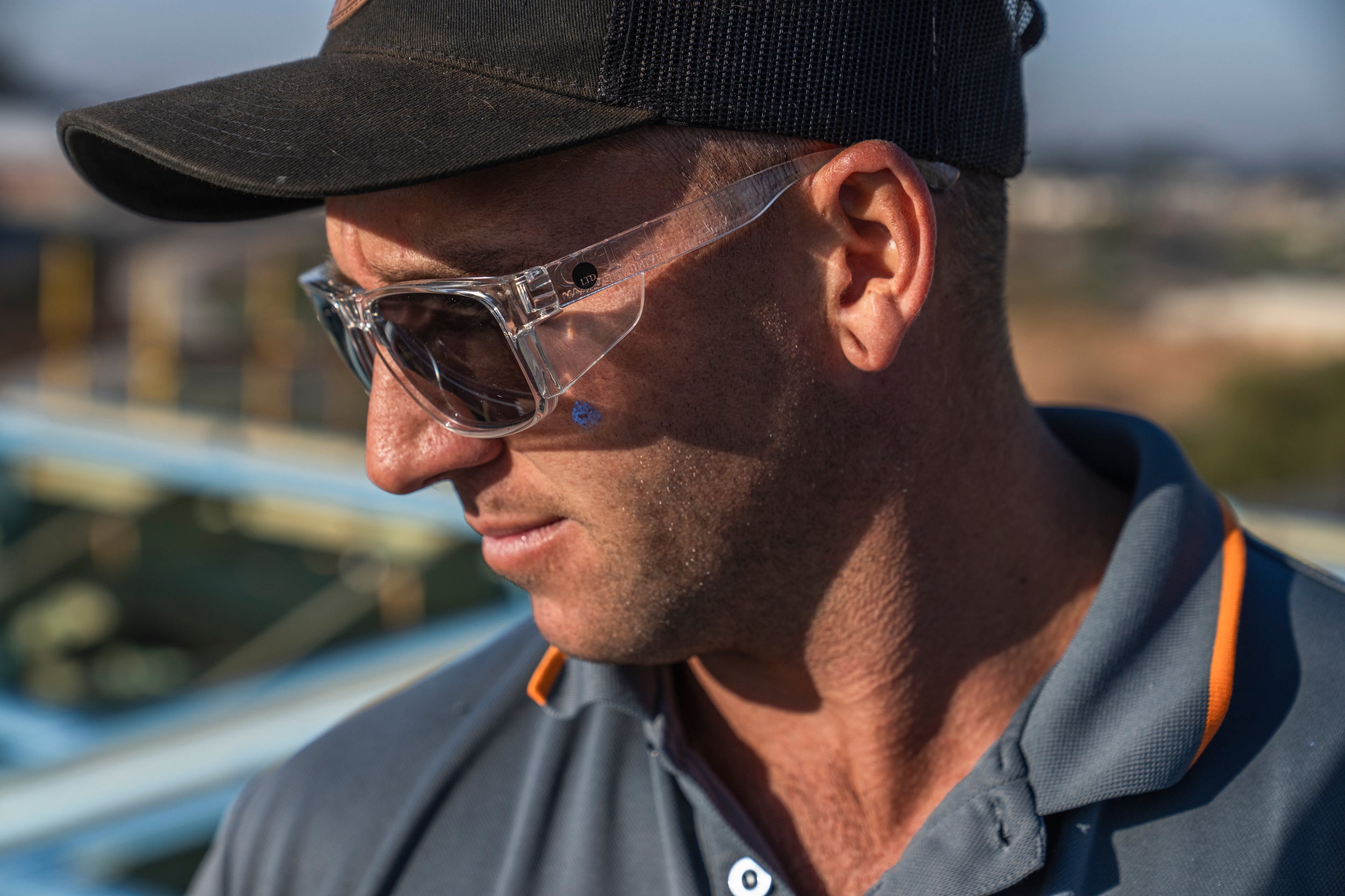 Flux Clear Gloss Frame with Grey Lens – Safety Glasses